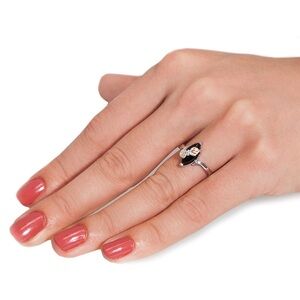 Black hills gold and silver with onyx ring